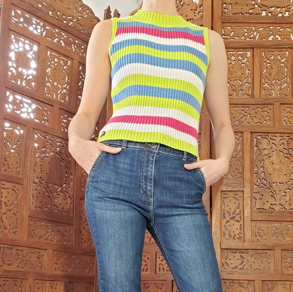 Cropped sleeveless 90s Rockies Sweater